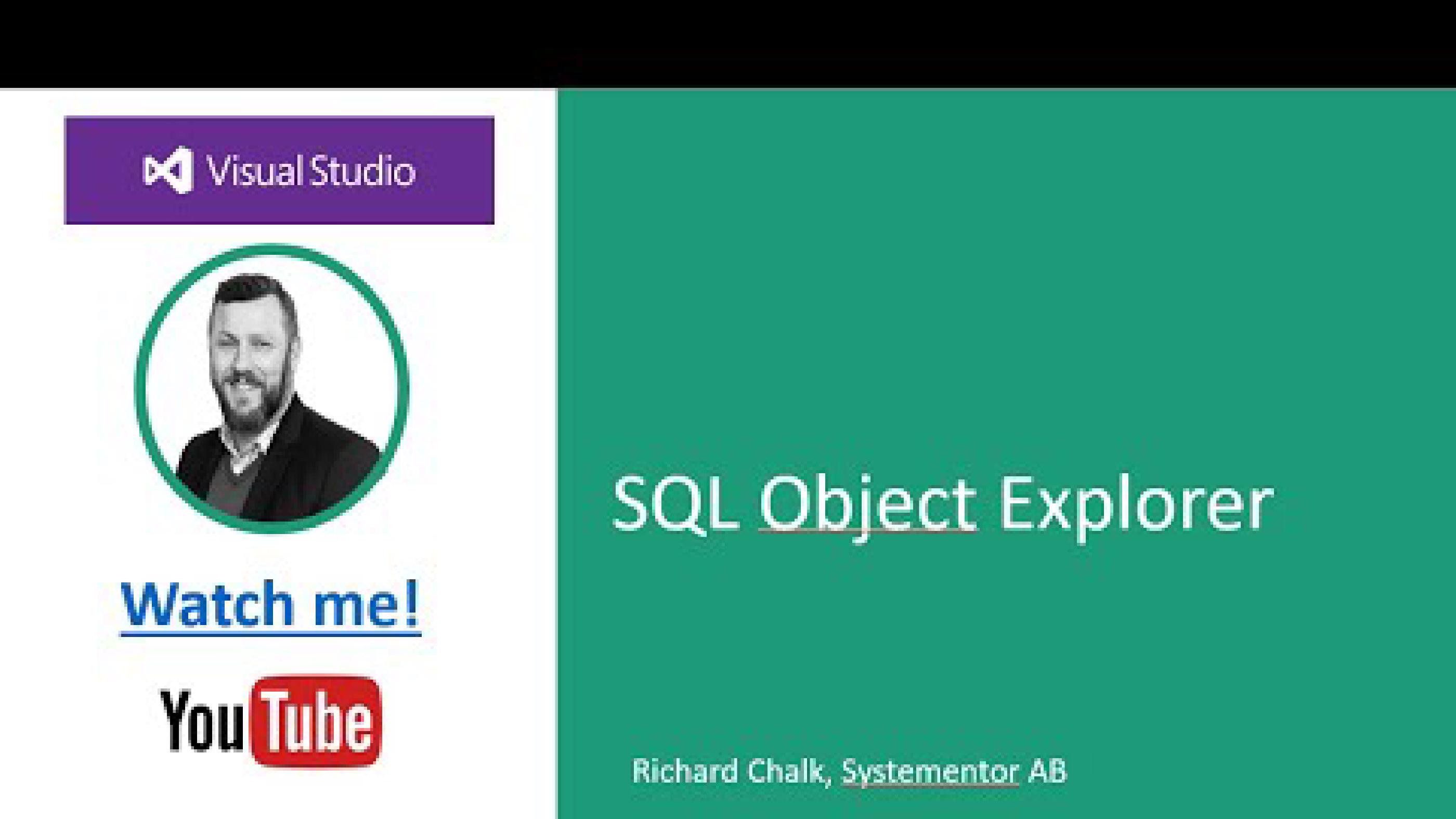 MS SQL Server - Visual Studio Object Explorer