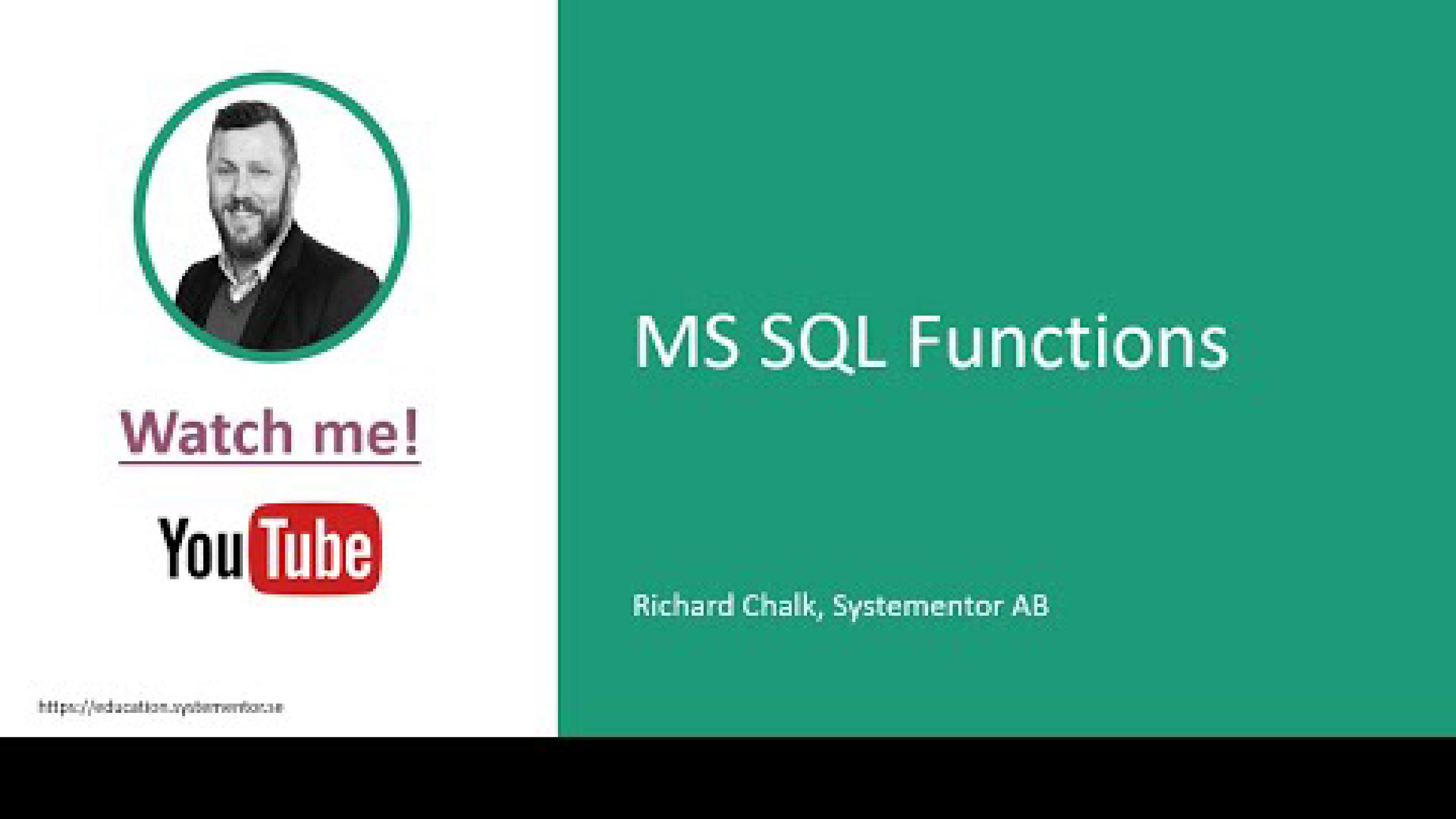MS SQL Server Functions