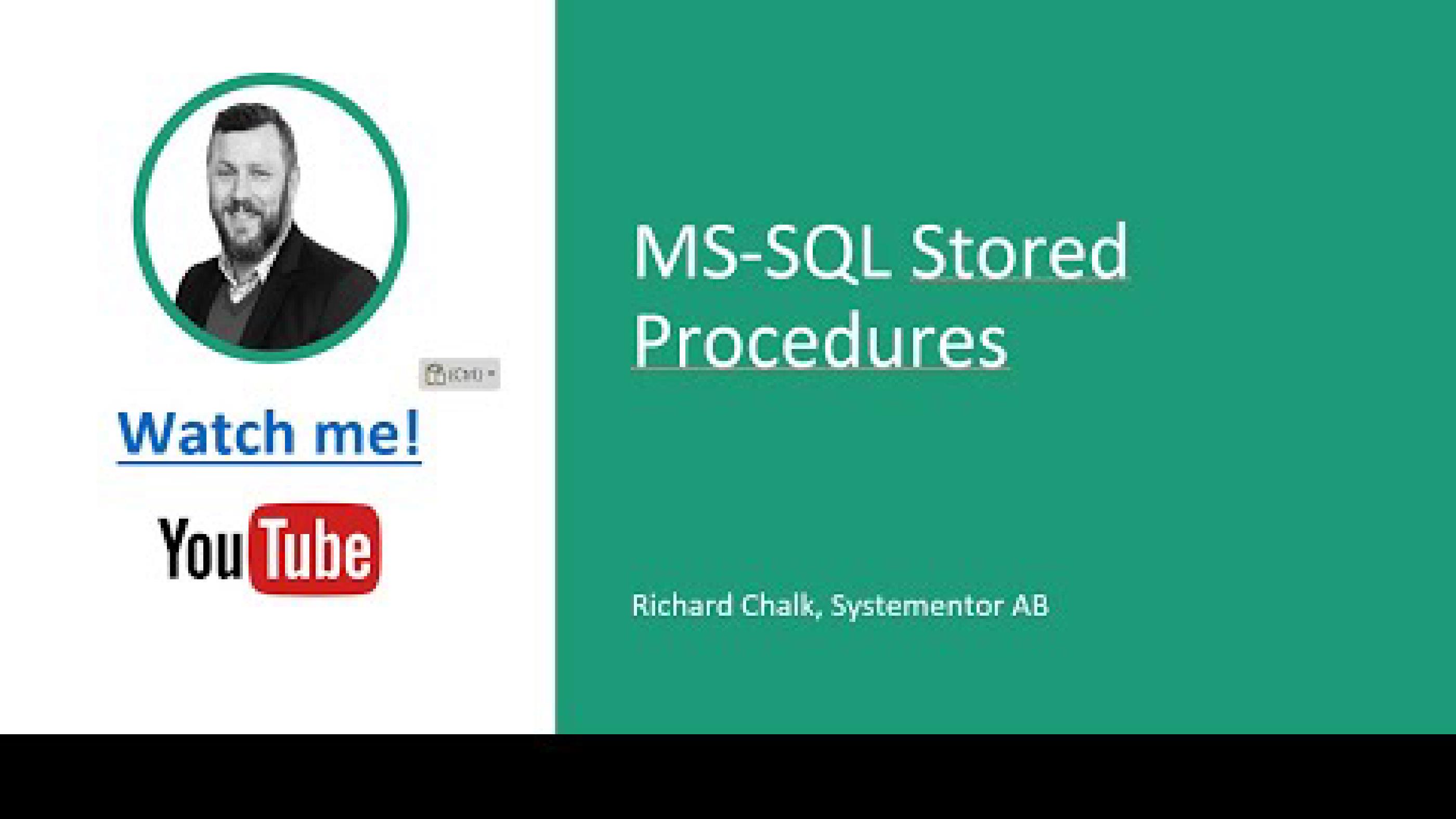 MS SQL Stored Procedures