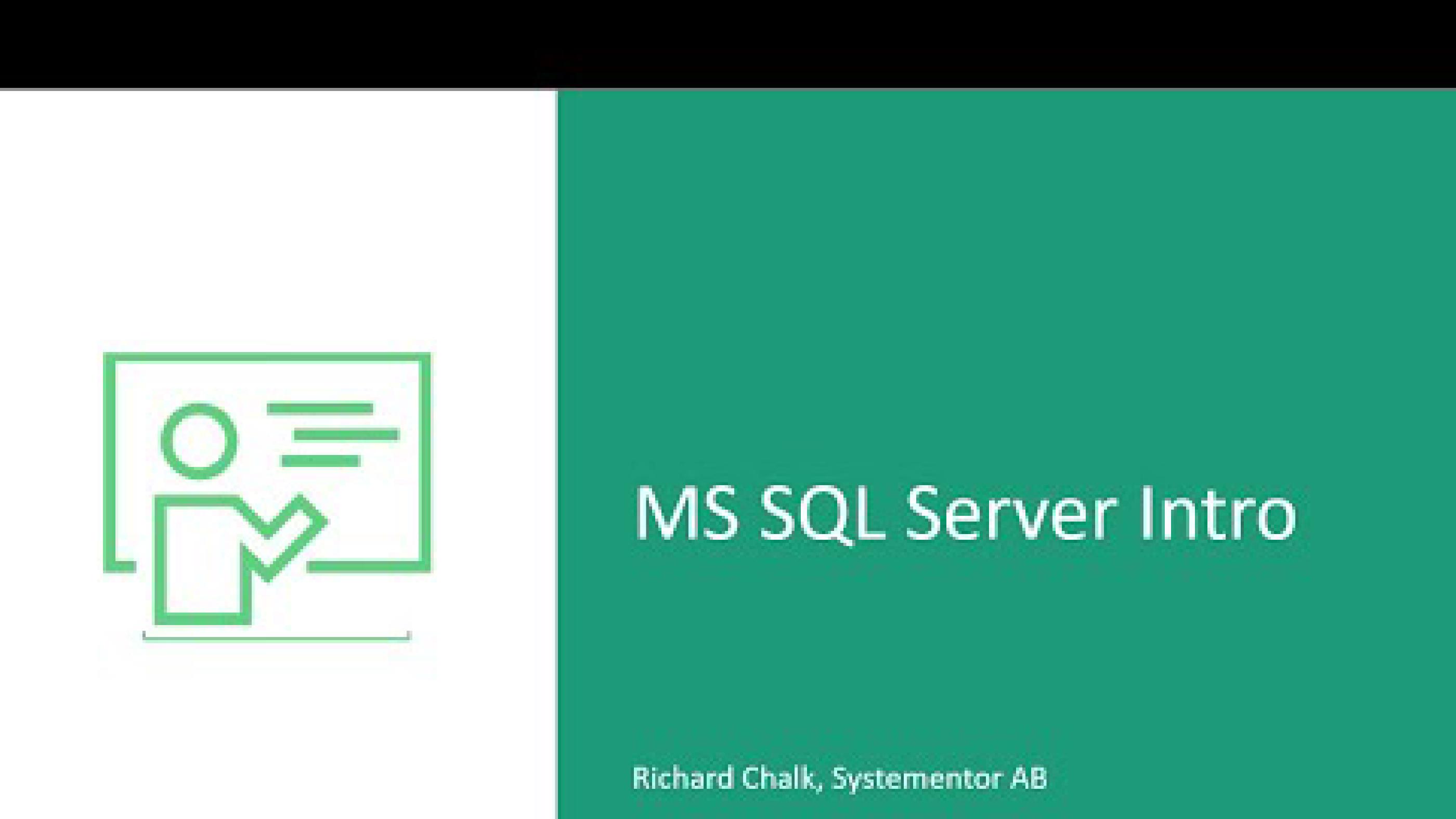 SQL Server Intro